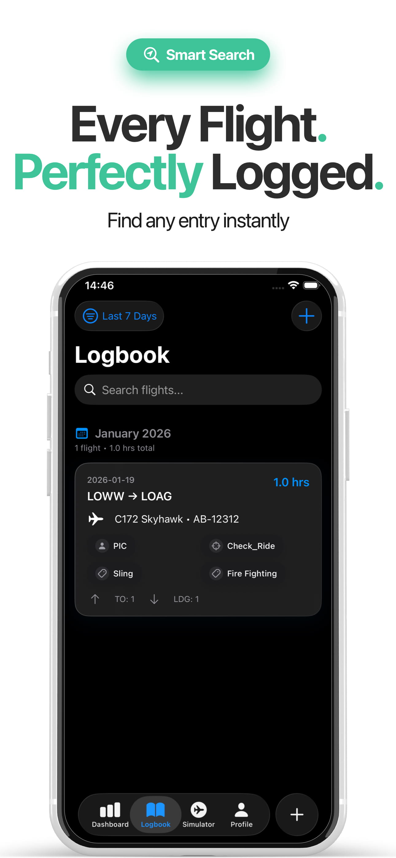 PilotLinked digital pilot logbook